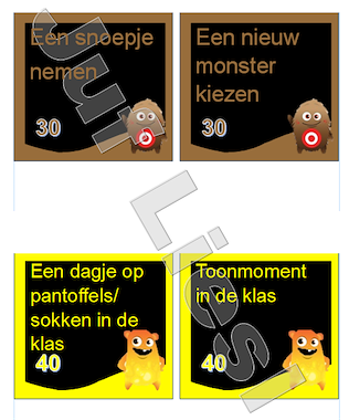 Lesmateriaal Classdojo beloningen  van auteur De monsterklas van Juf Liesl