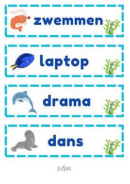 Lesmateriaal Dagritmekaarten onderwaterwereld van auteur Jufjas slide 3