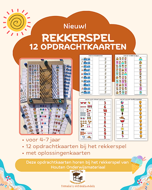 Lesmateriaal Thema zomer 12 opdrachtkaarten bij het 'rekkerspel'  van auteur Tinnekes ontdekbundels slide 1