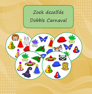 Lesmateriaal Zoek dezelfde (dobble) Carnaval van auteur Jabbedabbedoe