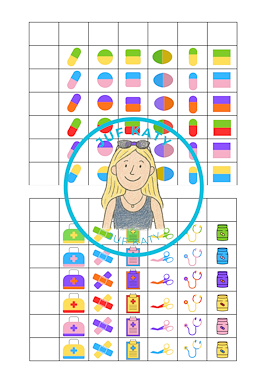 Lesmateriaal Thema de dokter : Matrix (klein/groot - kleurencombinatie) van auteur Juf Katy slide 3