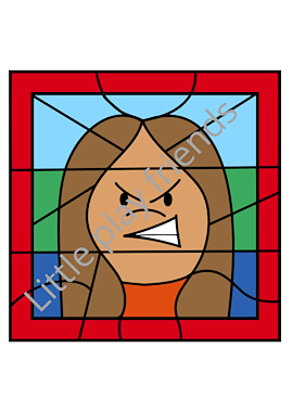 Lesmateriaal Kleuren naar voorbeeld thema gevoelens van auteur Little Play Friends slide 3