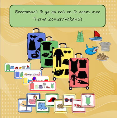 Lesmateriaal Beebotspel Ik ga op reis en ik neem mee van auteur Jabbedabbedoe