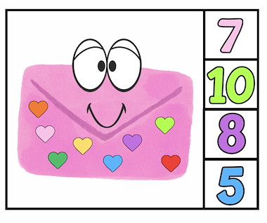 Lesmateriaal Thema Valentijn: Knijpkaarten-hoeveel hartjes? van auteur Juf Katy slide 2