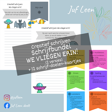 Lesmateriaal Schrijfbundel: We vliegen erin! (creatief schrijven) van auteur Juf Leen