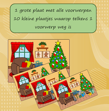 Lesmateriaal Wat is weg? Zoekspel thema Kerstmis van auteur Jabbedabbedoe slide 2