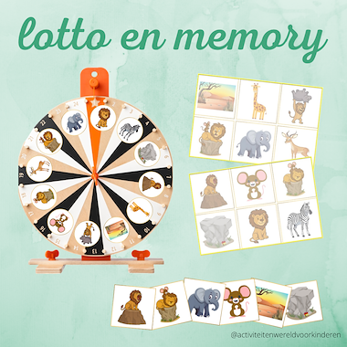 Lesmateriaal De leeuw in de muis - lotto/memory   van auteur Nanny Melissa