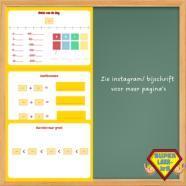 Lesmateriaal Getallenkennis tot 100 ,1000, 10 000 fiches van auteur Superleerkracht slide 4