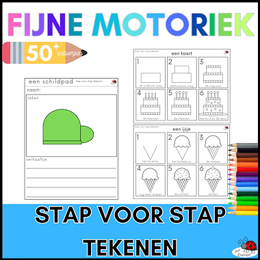 Lesmateriaal fijne motoriek: stap voor stap tekenen van auteur juf Evelien