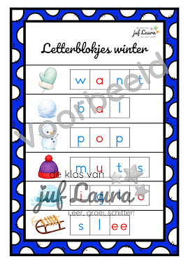 Lesmateriaal Winter - Letterblokjes van auteur De klas van juf Laura slide 2