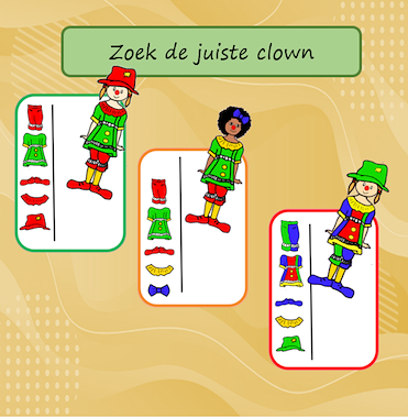 Lesmateriaal Zoek de juiste clown van auteur Jabbedabbedoe