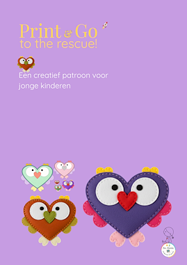 Lesmateriaal Print & Go Patroon Vogeltje van hartjes PDF & SVG van auteur Victoria Pirogova