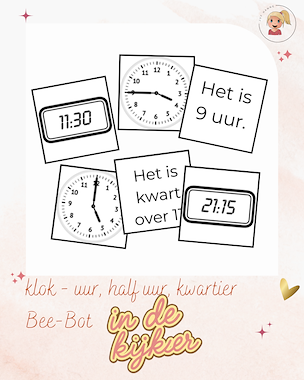 Lesmateriaal Klok - uur, half uur - Bee-Bot van auteur Juf Hanne_ slide 2