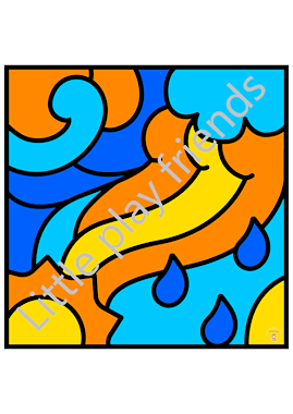 Lesmateriaal Kleuren naar voorbeeld thema het weer  van auteur Little Play Friends slide 2