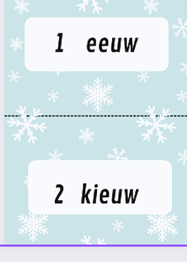 Lesmateriaal sneeuwballen spelling eeuw, ieuw, uw woorden van auteur Juf Kitty B slide 2