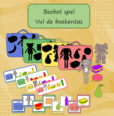 Lesmateriaal Beebotspel Vul de boekentas van auteur Jabbedabbedoe