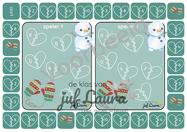 Lesmateriaal Winter - Bingospel voor 2 - Verliefde harten van auteur De klas van juf Laura slide 3