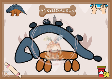 Lesmateriaal plasticinekaarten - dinosaurussen van auteur Little Play Friends slide 4