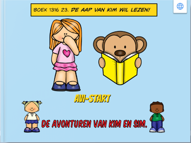 Lesmateriaal De aap van Kim wil lezen! van auteur Gratis leuke leesboekjes
