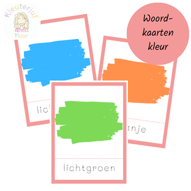 Lesmateriaal Woordkaarten thema kleur van auteur Kleuterjuf_floor