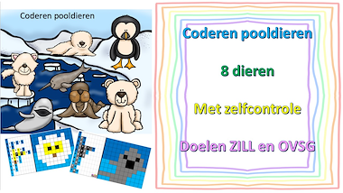 Lesmateriaal coderen pooldieren van auteur Little Play Friends