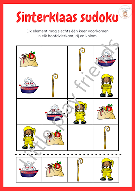 Lesmateriaal Sudoku's thema sinterklaas van auteur Little Play Friends slide 4