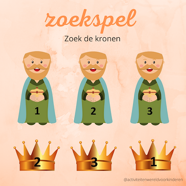 Lesmateriaal Koningsdag - zoek de kronen PEUTERS van auteur Nanny Melissa slide 1