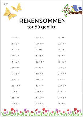Lesmateriaal Sommen lente van auteur Jufjas slide 3