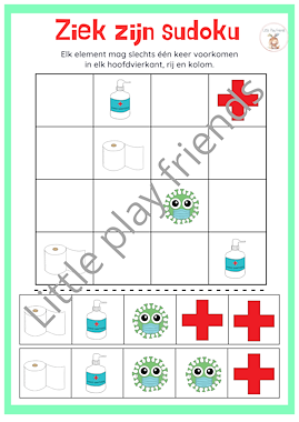 Lesmateriaal Sudoku's Ziek zijn van auteur Little Play Friends slide 4