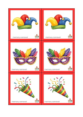 Lesmateriaal Memory carnaval van auteur de beweegjuf
