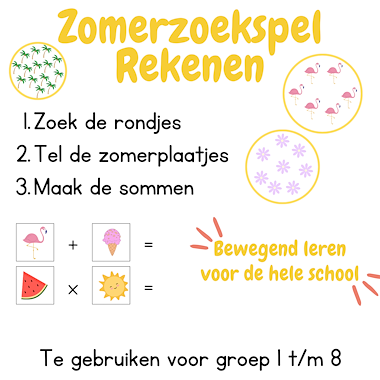 Lesmateriaal Zomer zoekspel | Rekenen Bewegend leren voor de hele school van auteur My Teacher Shares