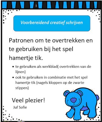 Lesmateriaal schrijfpatroon - hamertje tik - thema de winter van auteur Juf Sofie