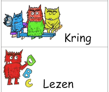 Lesmateriaal Dagritmekaarten kleurenmonster van auteur Juf Monique slide 2