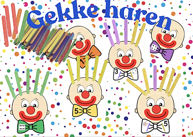 Lesmateriaal Thema carnaval: gekke haren (spatels) van auteur Juf Katy