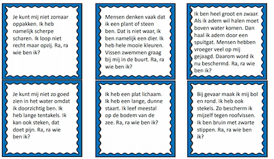 Lesmateriaal Wie ben ik? Thema zeedieren van auteur juf tallie slide 2