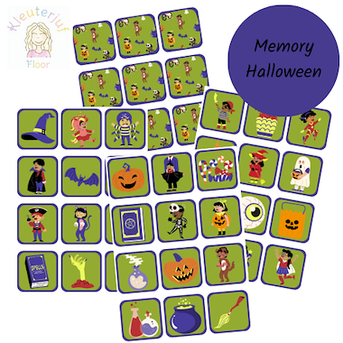 Lesmateriaal Halloween memory  van auteur Kleuterjuf_floor
