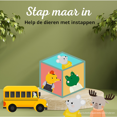 Lesmateriaal Voertuigen - stap maar in dobbelsteen spel van auteur Nanny Melissa