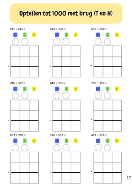 Lesmateriaal Cijferen tot 1000 (optellen en aftrekken) van auteur Juf Chloe de mantaklas slide 3