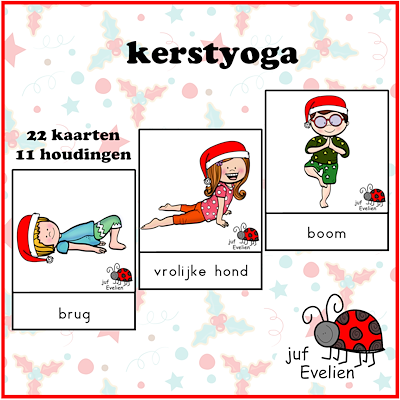 Lesmateriaal kerstyoga van auteur juf Evelien