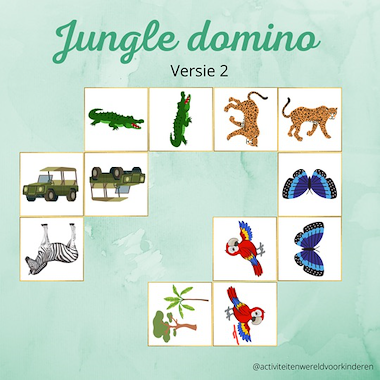 Lesmateriaal Jungle - domino versie 2 van auteur Nanny Melissa