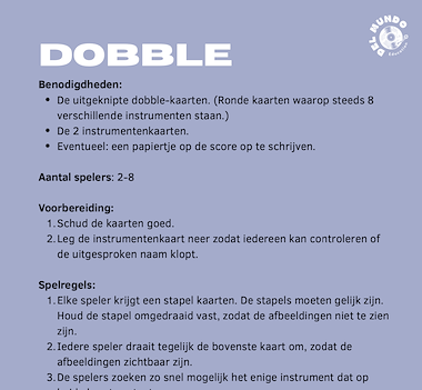 Lesmateriaal Dobble Instrumenten van auteur DelMundo slide 2