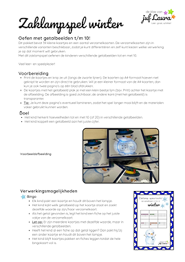 Lesmateriaal Winter - Zaklampspel - Getalbeelden t/m 10 van auteur De klas van juf Laura slide 4