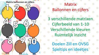 Lesmateriaal Matrix: de cijfer-ballonnen van auteur Little Play Friends slide 2