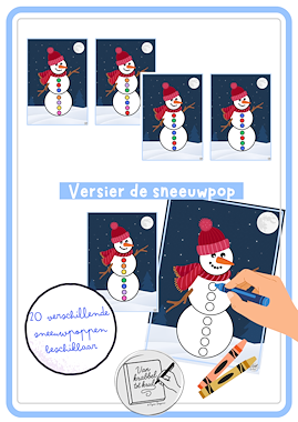 Lesmateriaal Versier de sneeuwpop van auteur Van krabbel tot krul