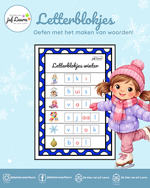 Lesmateriaal Winter - Letterblokjes van auteur De klas van juf Laura