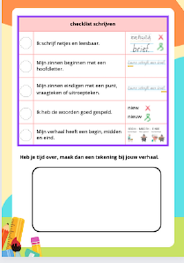 Lesmateriaal schrijf een verhaal (met checklist) van auteur Juf Kitty B slide 2