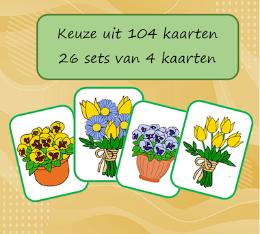 Lesmateriaal Reactiespel (Halli Galli) bloemen van auteur Jabbedabbedoe slide 2