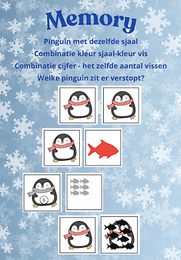 Lesmateriaal Thema winter : memory combinatie van auteur Juf Katy slide 1