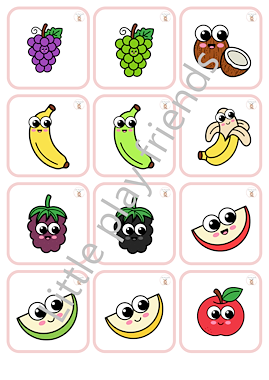Lesmateriaal Memory fruit van auteur Little Play Friends slide 3
