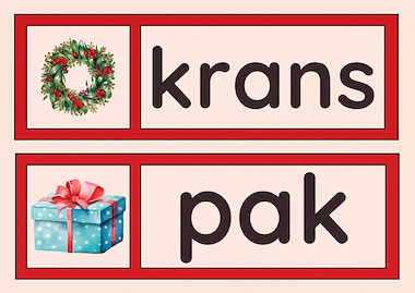 Lesmateriaal Woordkaartjes Kerstmis van auteur Jana slide 2